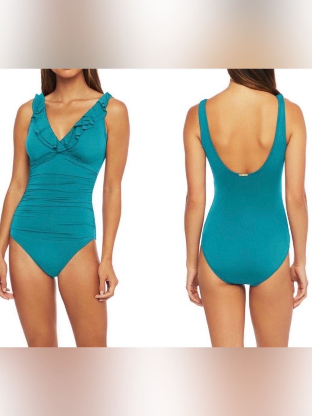 Ruffle Underwire One-Piece Swimsuit
Lauren Ralph Lauren Teal